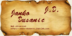 Janko Dušanić vizit kartica